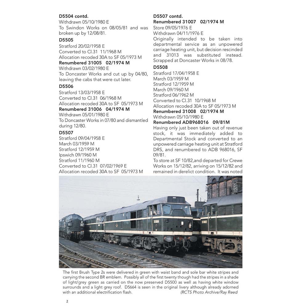 Modern Traction Loco Data - Volume 1 - Brush Type 2s - Image 2