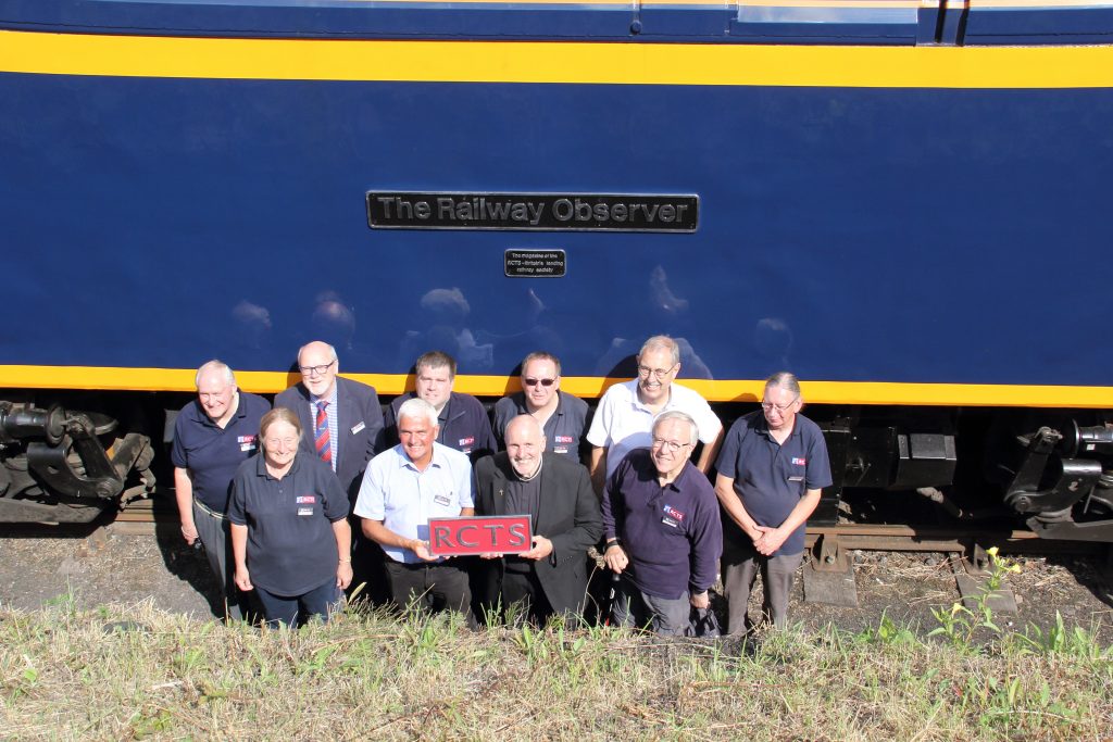 RCTS President Canon Brian Arman and nine RCTS trustees and officers following the unveiling of Class 69 69003 The Railway Observer.