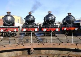 A Fine Line Up of Great Western Locomotives at Tyseley, headquarters of Vintage Trains