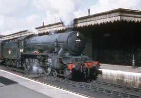 Sandringham Class B17 61668 Bradford City at Colchester in March 1959. Colour Rail.