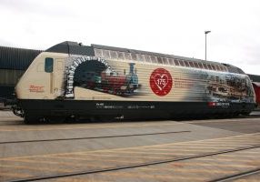 Taken at Olten Works in May 2022 is SBB 466-019, especially decorated for the Swiss railways 175 celebrations this year.