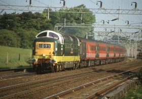 D9000 on the famous 1O99 SO Birmingham New St-Ramsgate in 1999, seen at Tring. Image Credit: Rob Freeman.