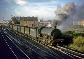 No.2 Area 0-6-0ST No.15 is hauling internal user wagons on NCB tracks at Cambois Crossing on 21st October 1966. Photo Credit :- Gerry Dixon