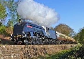 This striking image of black liveried Gresley A4 Pacific No.4498 Sir Nigel Gresley was taken at the Spring Gala 2022 at the Severn Valley Railway. Allan Stewart