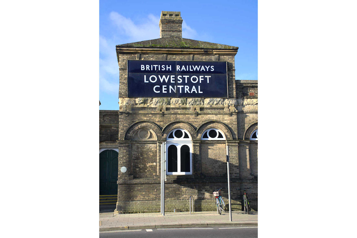 British Railways Eastern Region blue enameled signage is still very much in evidence on the front of Lowestoft station on January 4th 2020. Photo: Alan Jones.