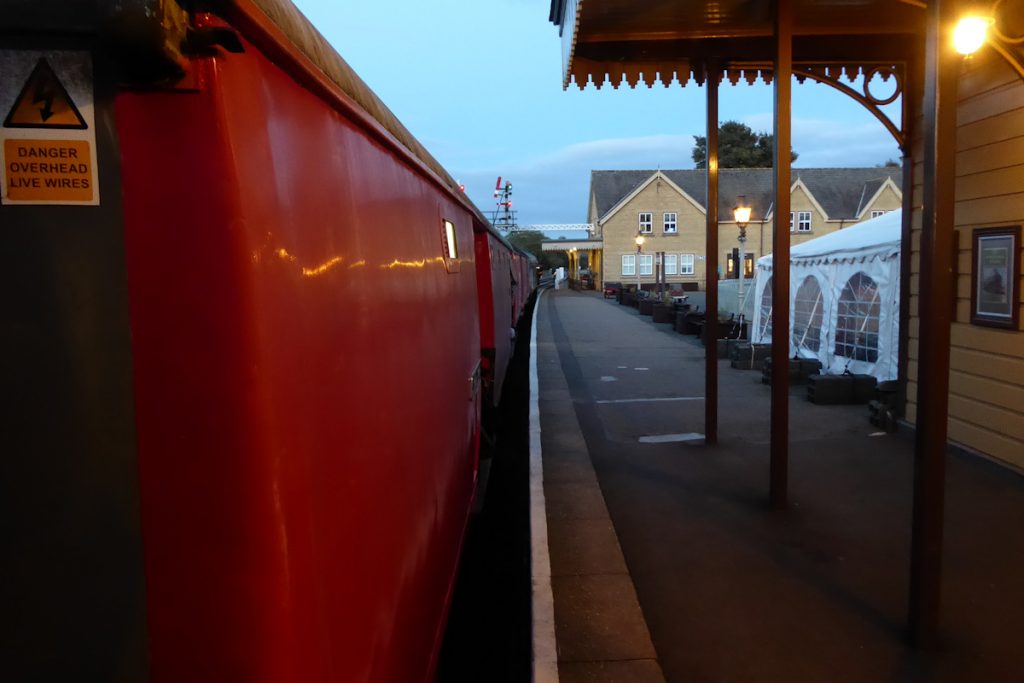 20240928-WANSFORD-80337-Brian-White80327-George-James45041-Royal-Tank-Regiment-19 The mail is loaded, carriage doors are locked, the road is clear and the 'Night Mail is ready to depart from Wansford on Saturday 28th September 2024. The orientation of TPO stock was important to ensure that the doors were on the platform-side at each station. To assist with this, sorting carriages had an 'A' and a 'B' end and between the late 80s and late 90s carriages were so labelled. 'A' was the lavatory end and 'B' the cupboard end (right and left ends respectively when viewed from the sliding-door side of the carriage as in the image above). Photo: Alan Jones.