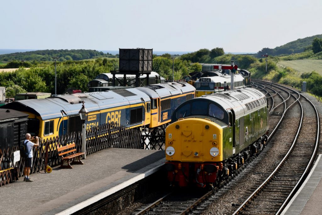 20250615-WEYBOURNE-D2136671469010D5631800804277D6732-Michael-Smyth-AW English Electric Class 40 No. D213 'Andania' provides a visual and acoustic delight at the North Norfolk Railway's 2025 Diesel Gala on June 15th 2025. Apart from the original allocation of the first six Class 40s to work Norwich to Liverpool Street expresses, Class 40s have never been particularly common in Norfolk, so an opportunity to witness the English Electric 'whistle' was not one to be missed! Photo: Michael Smyth.