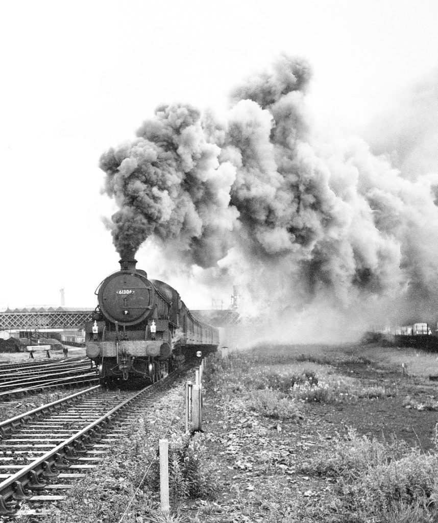 On an overcast 2nd September 1967, Class B1 61306 departs from Bradford Exchange with the last steam-hauled 08.20 (SO) to Skegness. Photo: Michael Smyth.