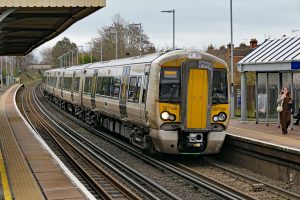 377 128 at Cosham 17 Dec 2024 working 12:43 Brighton to Southampton Central