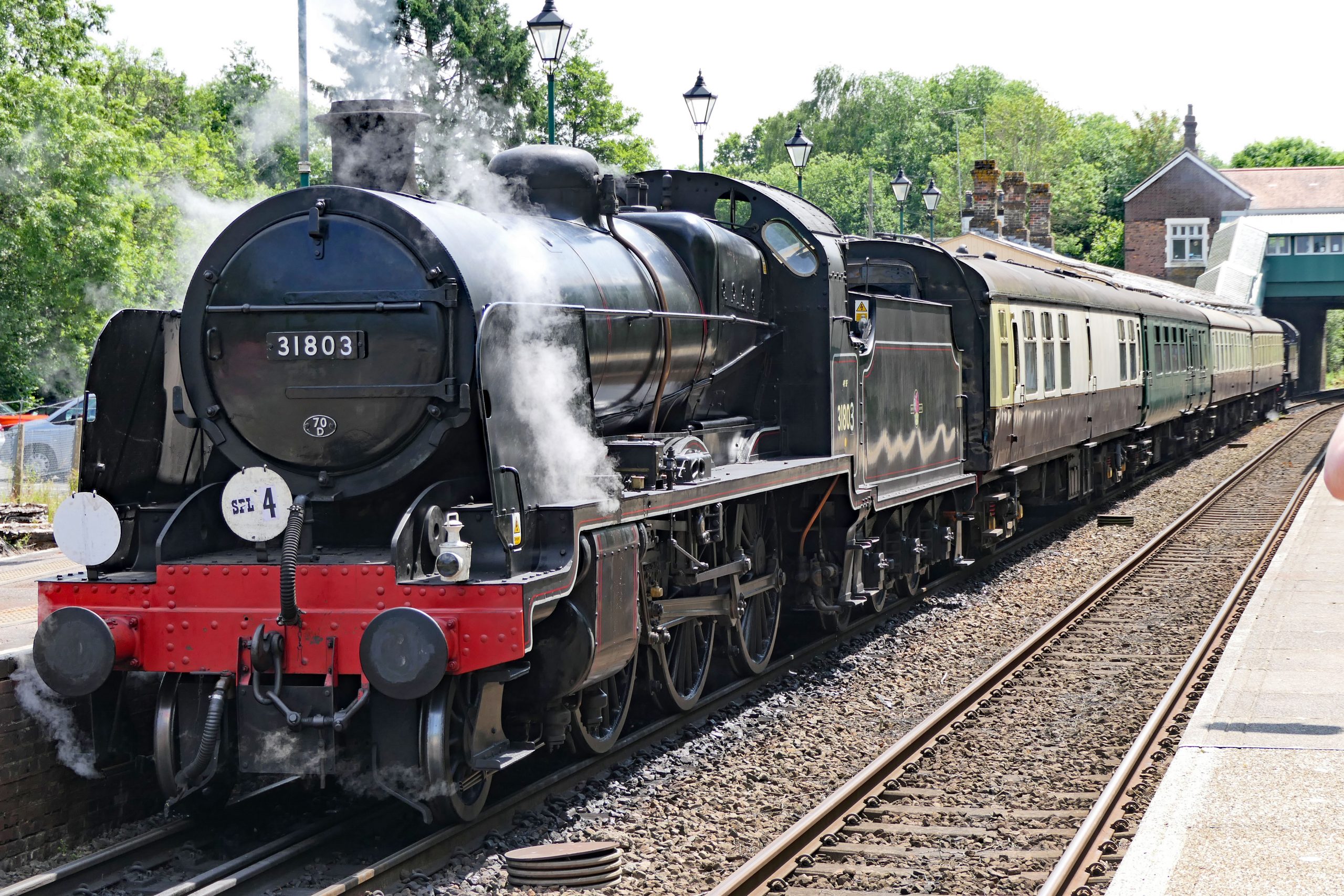 The Cuckoo Line Gala weekend here N class 31813 awaits departure from Eridge with a service to Tunbridge Wells West. 14 June 2025