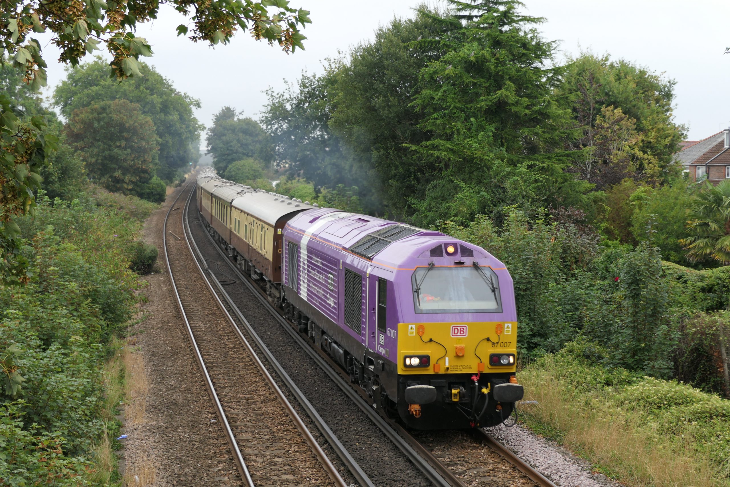 The Belmond Express passing through Cosham, returning from Pulborough to Victoria via Havant Winchester, Woking and Richmond. 13 August 2025
