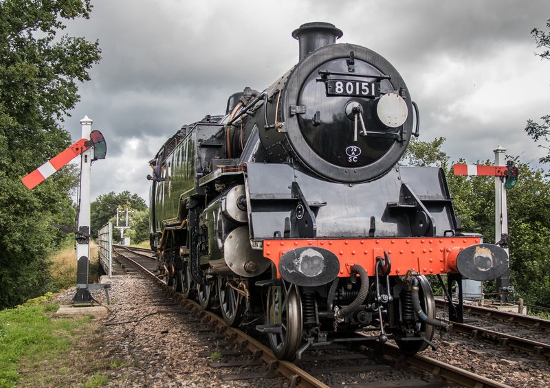 David Beard's image of BR Standard class 4 2-6-4T No. 80151 - recently to service - running round at Sheffield Park on the Bluebell Railway, on the occasion of the Branch visit on 12th August 2019.