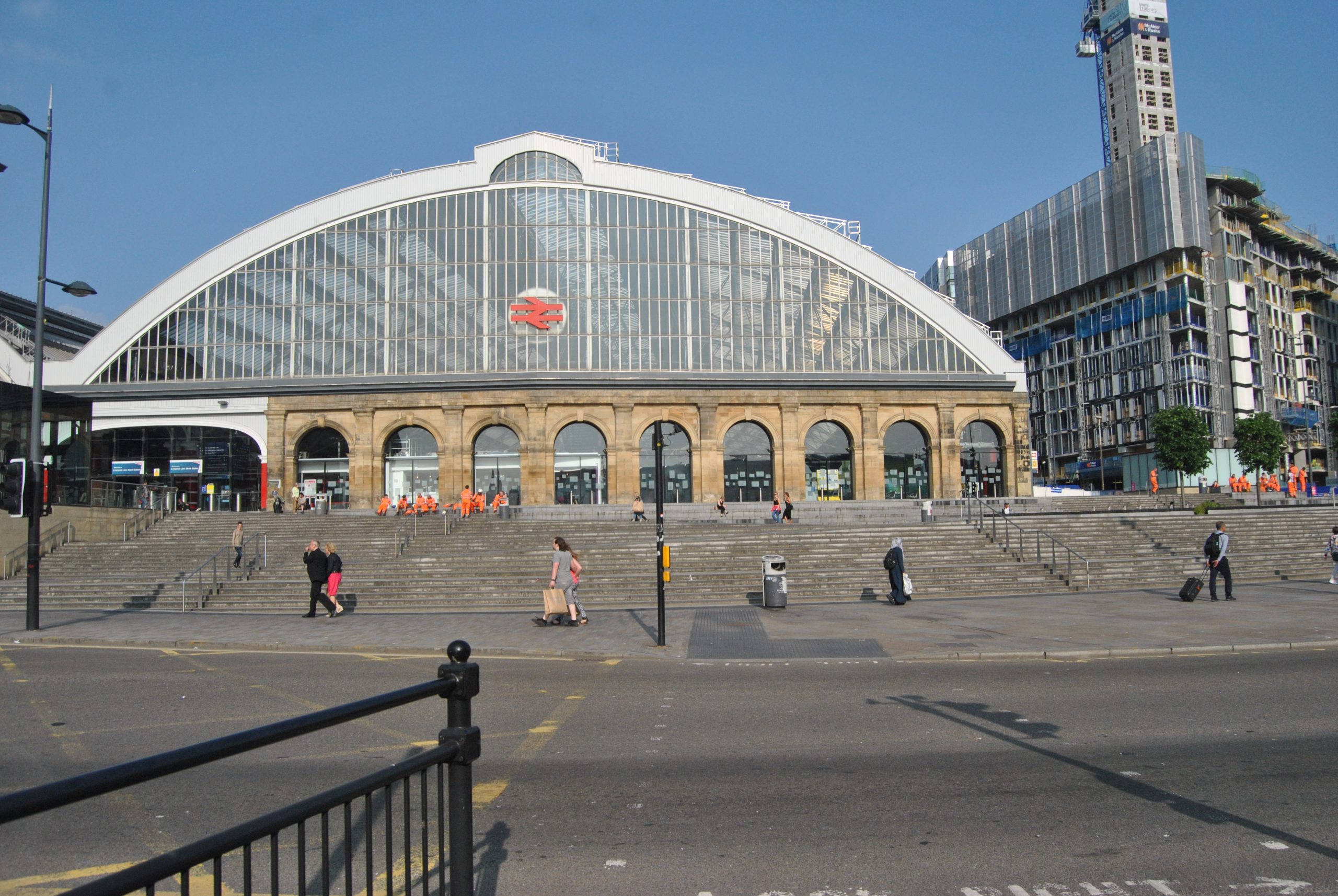 The front of Liverpool Lime Street Station : 
Image credit - John Cashen