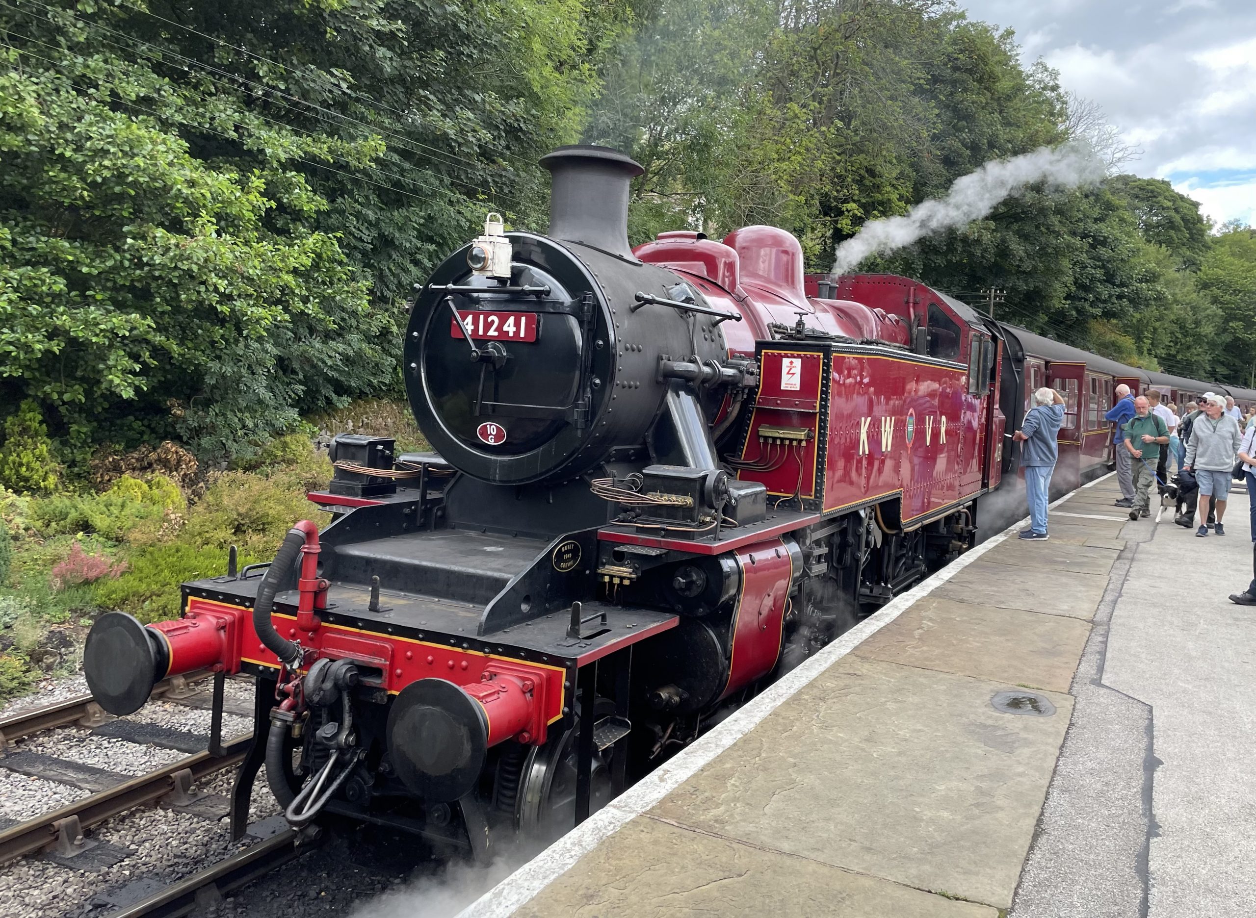 Ivatt Class 2 2-6-2T No 41241 at Oxenhope with the 12:30 service from Keighley : Image Credit - Peter Hughes.
