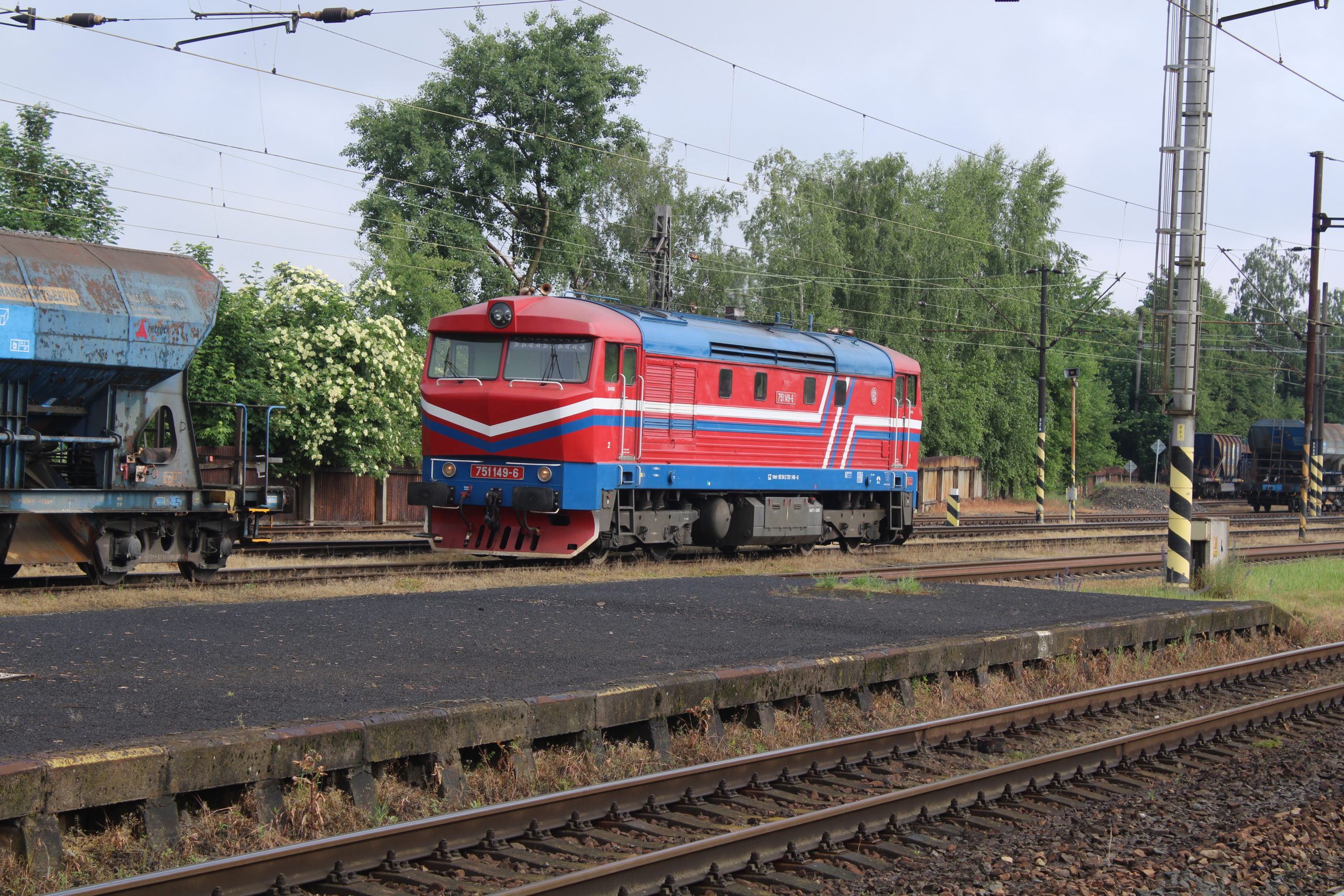 Ollive S - IMG_1598 - Trny 751-149 - Bílina 02 June 2025 TRAK Rail 751-149 at Bílina on 02 June 2025 running around an infrastructure train. This is a former CD Cargo locomotive. Photo: S Ollive.