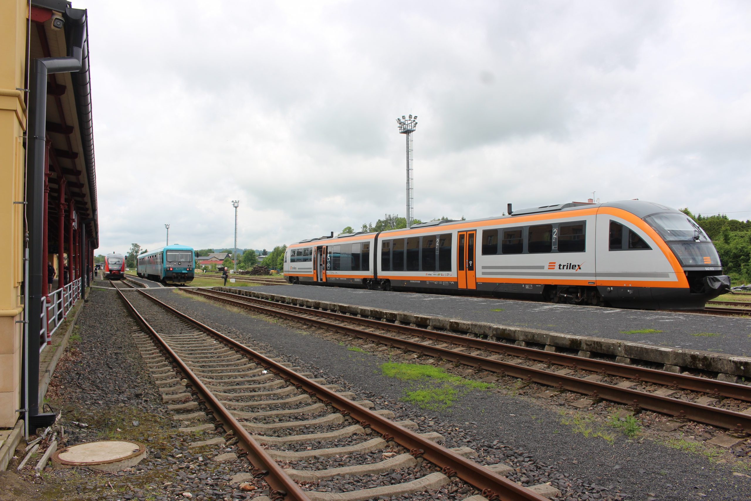 Reeve S - IMG_6047 - Trilex 642-313 - Rumburk 02 June 2025 Trilex 642-313 at Rumburk waiting to work TL6011 the 12:38 to Svor. Had there not been engineering works, this train would have continued to Mladá Boleslav mesto. Photo: S Reeve.